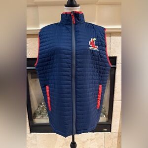 St Louis Baseball Cardinals Mens XL 100% Polyester Sleeveless Puffer Ves…